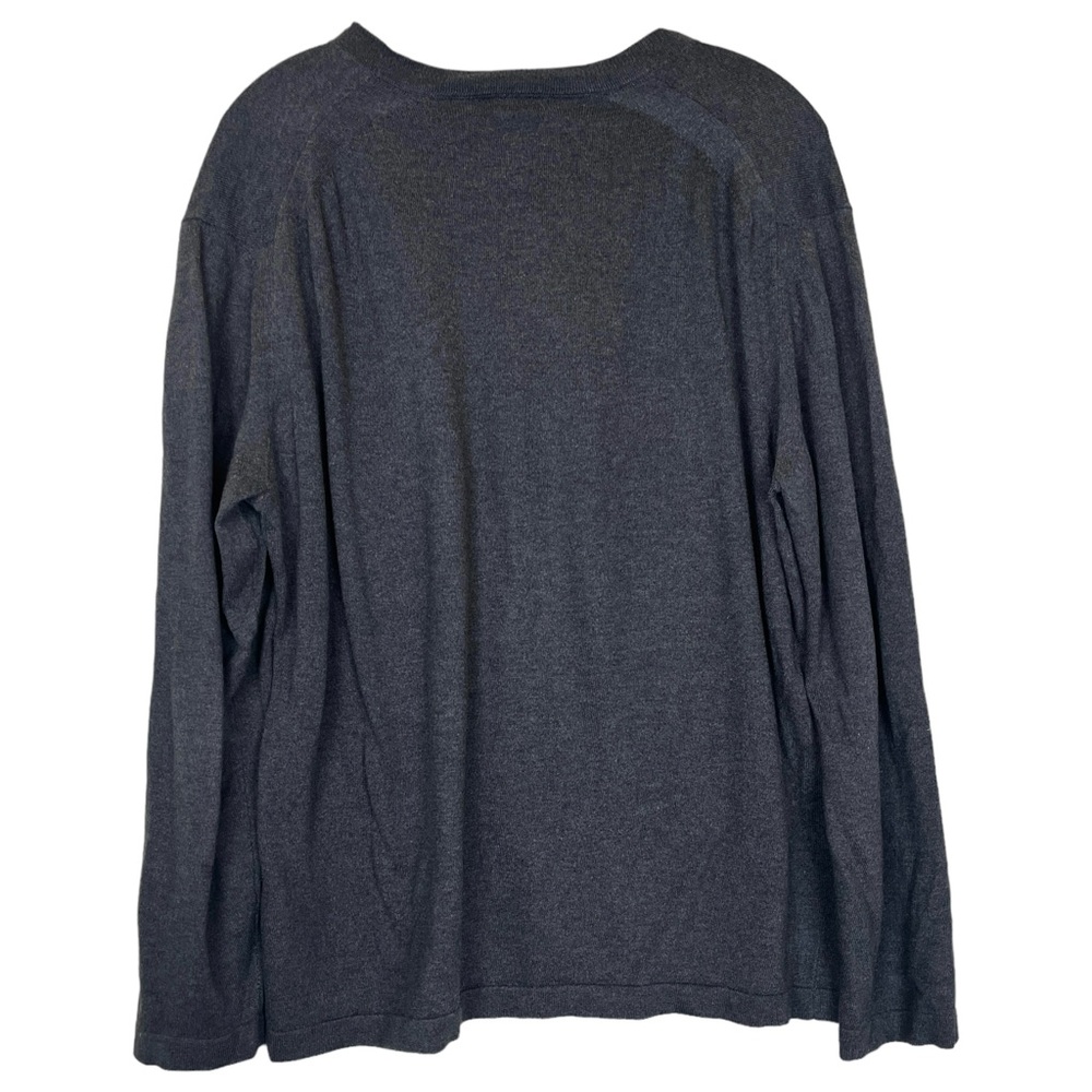 Alfani Men’s Grey V-Neck Long Sleeve Vintage Sweater Shirt Top size Large - Picture 2 of 4